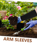 Tough As Nails Anti Cut Protective Arm Sleeves Garden Welding And Mechanics Heavy Duty Daily Grind Armor Elastic Fit Durable Work Guards Two Pack, worn while gardening.