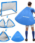 Two Pop Up Kids Soccer Goals For Backyard Practice Set 6x4 Ft And 4x3 Ft with carrying bag and soccer ball