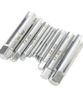 Rock Solid 10 Pcs Screw Tap Extractor Set Made From Quenched Alloy Steel For Easy Removal Of Broken And Stripped Bolts In Any Tough Repair Job With Sturdy Storage Case Included, 10-piece extractor set