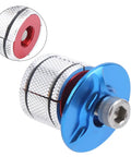 Premium Aluminum Expansion Screw Built Like A Tank Fits 23.5 To 25.8 Mm Tubes Solid Fork Standpipe Headset Hardware Swap Kit For Weekend Wheels Blue Coating close-up view