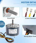 High Efficiency One Tenth Horsepower HVAC Condenser Motor Replacement For AC Units with D-cut Shaft and 6.3mm Terminal
