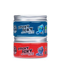 Sticky Icky Car Cleaning Gel With Green Apple And Strawberry Scent Fast Detailing Kit for Cleaning Grime From Vents Dash Cup Holders And Keyboard Crevices Includes Two Pack, showing two gel jars, 100g each.