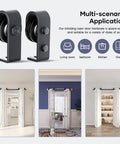 64 Inch Bifold Barn Door Hardware Track Kit For Four 15 Inch Closet Doors Top Mount Sliding System with heavy duty black rollers