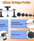 Paintless Dent Repair Kit With LED Line Board And Heat Gun For Glue Removal, T Bar Bridge Puller displayed with PC glue tabs