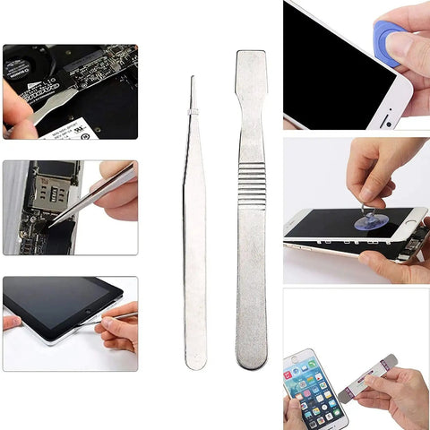 Pro Grade 21 Piece Phone Repair Kit With Pry Tools And Screwdrivers used for iPhone, iPad, laptop screen repairs