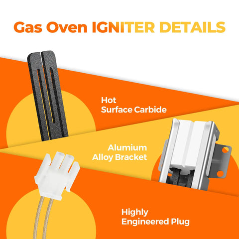 Gas Oven Igniter Replacement For Samsung GE Kenmore Hotpoint Ranges Fits IG9998 Norton WB2X9998 WB13K0012 details illustration