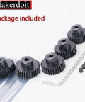 48P Pinion Gear Set for 3.175mm Shafts Fits One Eighth Inch RC Cars with hex key and grub screws package