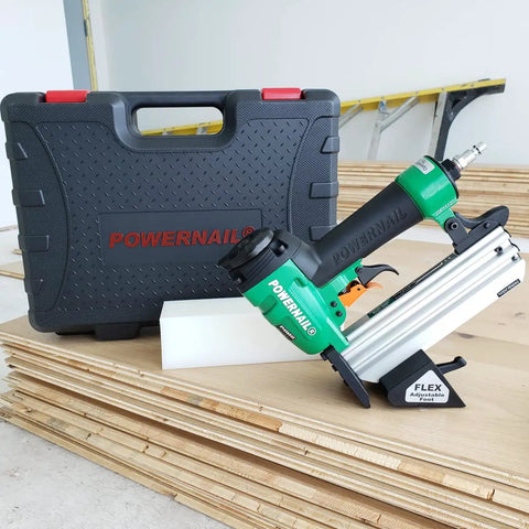 Slick 20 Gauge Pneumatic L Cleat Flooring Nailer Kit For Snapping Down Engineered And Hardwood Planks with case