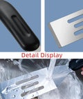 2-Piece mini stainless steel spatula set with black handle; slotted blades for flipping and serving