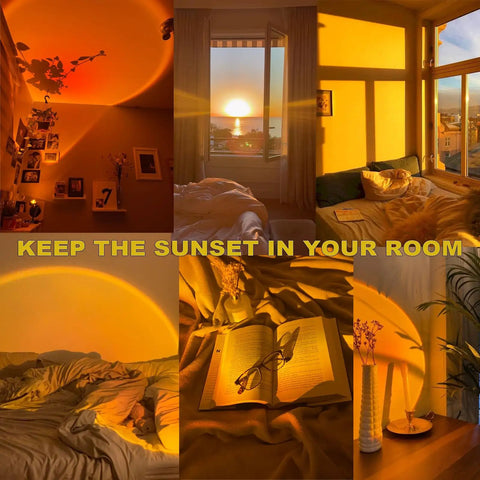 Sunset Projection Lamp With 180 Degree Rotation LED Night Light For Photography And Selfies Sunset Red Mood Lighting Glow in Rooms