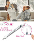 GLUCO-CARE 0.5 ml syringe, 30G x 5/16" (8 mm), thin-wall, box of 100