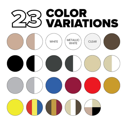 23 color variations for Porcelain Tile Repair Kit with Color Matching Filler for ceramic, acrylic, stone, fiberglass surfaces.