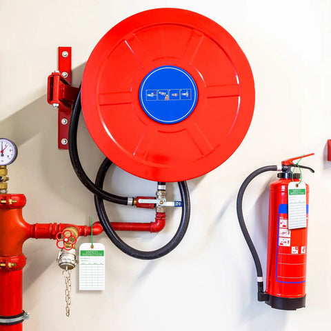 Fire Extinguisher Safety Inspection Tags 50 Pack With Green Zip Ties PVC Labels For Indoor Outdoor Use Accident Prevention Tags Multi Purpose Cable Ties For Ladders Scaffolds And Fire Safety Equipment on wall fire equipment