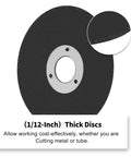 Two Inch Cut Off Wheel Kit With One Quarter Inch Stem Mandrel for Die Grinder and Rotary Tool, 3/8 Inch Arbor, 1/12 Inch Thick Disc