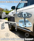 Driver Side Upper And Lower Front Door Hinge Set Heavy Duty Steel Drop In Replacement For Jeep Grand Cherokee Dodge Charger Chrysler 300 Durango Slick Fit No Hassle Swap image showing front door hinges and vehicle door.