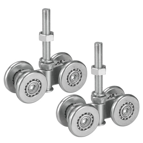 Beam Trolley Assembly With Silent Rollers For 1-3/4 Inch Wide And 2-1/4 Inch Or Taller Rail Hanging Track, steel construction