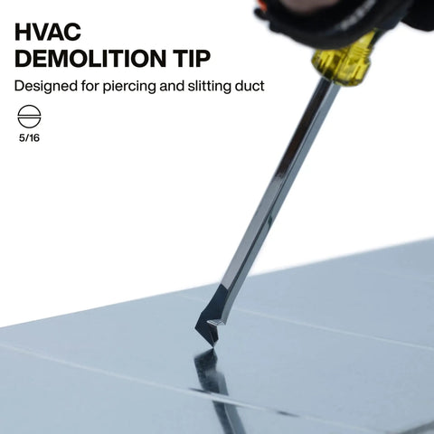 Duct Slitter Demolition Driver 5 16 Inch Bit With 6 Inch Blade Piercing Metal Duct Surface