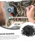 500 Pcs Spring Wave Washer Gasket Set for load distribution in tight spaces, black steel washers for boiler repair