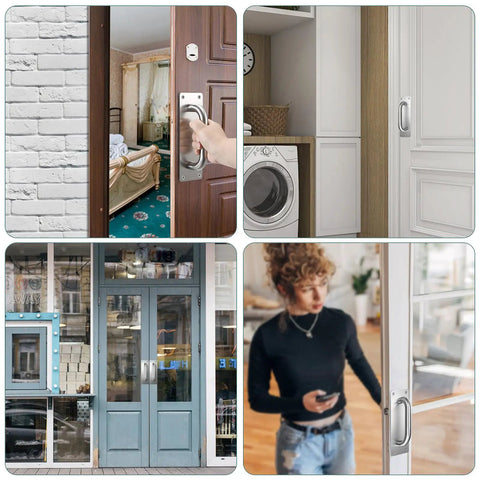 Top Notch Stainless Steel Door Handles 4 Pack, Slick Pull And Push Knobs 7.9 By 2.5 Inches, Smooth As Butter Silver Finish For Wooden Or Composite Doors, Barns And Home Upgrades