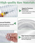30 Ft Long 6 Inch PVC Dust Collection Hose Flexible Puncture Resistant Vacuum Hose With 8 Stainless Steel Clamps showing flexibility and clarity