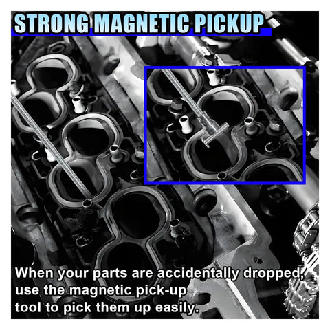 Flexible Magnetic Pickup Tool With 24 Inch Bendable Extension For Hard To Reach Spots, Powerful Magnetic Head That Grabs Screws Nuts Bolts Car Keys And Small Metal Debris, Ideal Magnetic Sweeper For Home Garage Workshop And Automotive