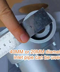 Close-up of a Portable Water Turbine Generator 12V 24V With 30A Controller, showing inlet pipe diameter measurement.