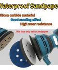 Image of Super Cool 40 Pc Sandpaper Discs With Hook Loop Design And Eight Holes for Sanders featuring silicone carbide material.