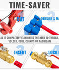 Steps to use Half Inch No Lead Brass Push To Connect Ball Valve Water Shut Off For PEX Copper CPVC PE RT, focus on installation process
