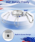 Smooth As Butter 360 Rotating Flag Pole Rings 2 Pack Heavy Duty Aluminum Alloy Mounting Clips showing 360° rotation feature.