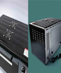 Top and side view of Premium Cold Light UV Curing Box For DLP LCD SLA 3D Printers with fans and sleek design.