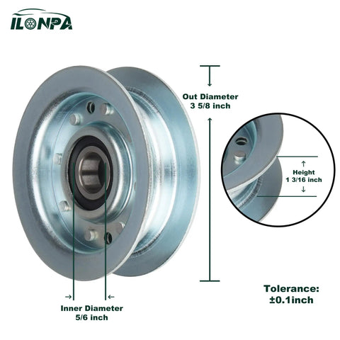 Idler Pulley Set 3 Pack For John Deere Mowers GY22172 GY20629 GY20067 GY20110 with measurement details