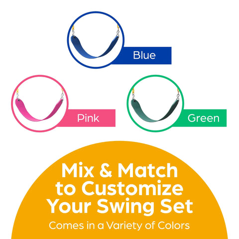 Heavy Duty Swing Seat Replacement Kit With Chains For Outdoor Swing Sets Backyard Playground Accessories For Kids And Grownups Safe Durable DIY Porch Or Tree Swing Upgrade Green 1 Pack, Blue, Pink options