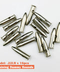 22LR Steel Safety Practice Rounds Action Trainer Dummy Rounds For Dry Fire Training Snap Caps 16 Pack CNC Machined