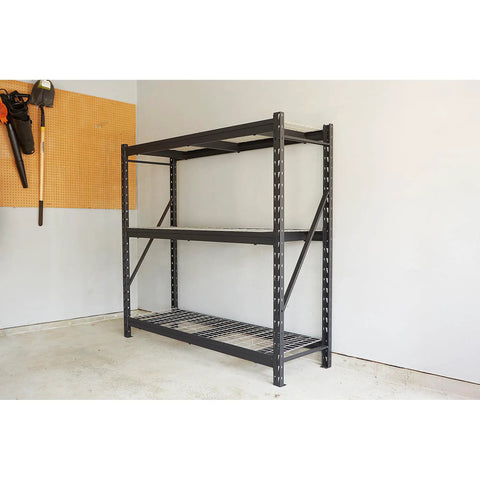 Robust 3 Tier Steel Shelving Rack With 6000 Lb Heavy Duty Capacity For Garage And Warehouse Storage Features 24 Inch Wide Industrial Grade Construction Built Different To Crush Heavy Loads With Ease