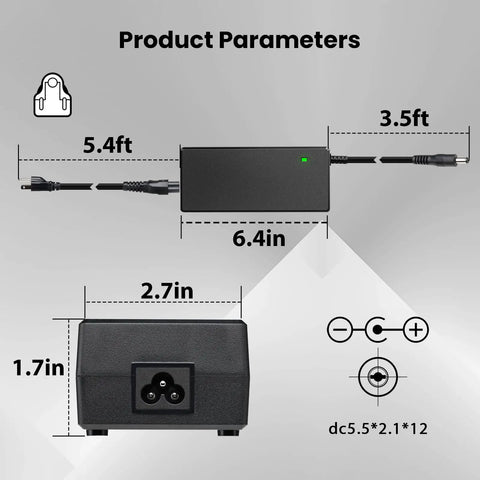 36V Electric Bike And Scooter Battery Charger With 42V 2A Output DC 2.1mm Jack Connector 5.5x2.1mm Safe Fast Charge For 36V Li-Ion Packs Not For Other Voltages Keeps Your Ride Juiced And Ready To Roll