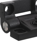 Close-up of Plastic Folding Door Hinge OATIPHO With 90 Degree Torque Friction Adjustable Cabinet Door Hinge in black plastic
