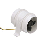 Turbo 4000 Series II In Line Blower for 4 Inch Vent Hose, white cylindrical vent fan, 12V, marine use