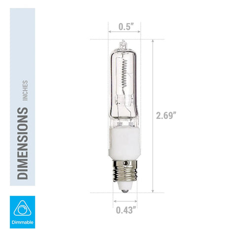 4 Pack 100W Halogen Candelabra Bulbs T4 120V E11 Mini Candelabra Base Clear Dimmable Warm White For Chandeliers Pendants Cabinet Lighting And Home Decor Fixtures