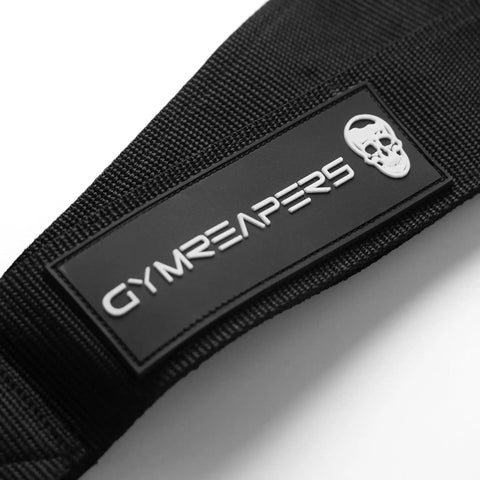 Ultimate Tricep Rope Attachment With Built In Three Lengths brand logo close-up on black textured fabric