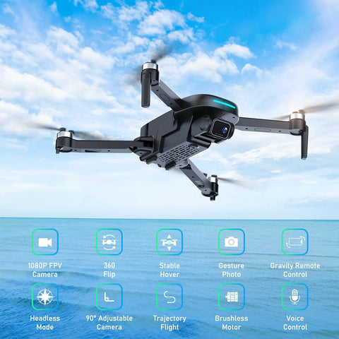 Foldable Kids Drone With 1080P HD FPV Camera Brushless Motors 2 Batteries 360 Flips Headless Mode Gravity Control