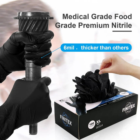 Thick Nitrile Disposable Medical Exam Gloves 6 Mil Powder Free Latex Free X Large, Case Of 1000 in use and packaged