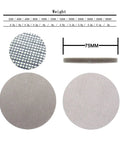 Top Shelf 10Pc Flocking Sanding Discs With Hook And Loop Backing For 75mm Sander in various grit grades, showing 75mm diameter sizes.