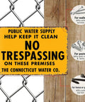 No Trespassing Public Water Supply Vintage Metal Wall Art Sign Weatherproof Aluminum For Outdoor Use Rust Resistant Patio Fence Porch Garden Decor For Outdoor Living Spaces, 8 x 12 in