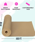 Brown Kraft Packing Paper Roll 18 Inch By 1200 Inch USA Made For Moving And Shipping Arts And Crafts Projects Vision Boards School Notes