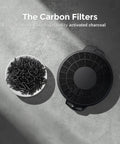 Charcoal Range Hood Replacement Filters Set For Ductless Ventilation Odor Busting And Smoke Elimination Easy Install Recirculation 2 Pack Compatible With CAS75918B CAB75918B CAS75918A CAS75905 CAB75905, showing activated charcoal beside filter.