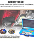 Heavy Duty 1000W Electromagnetic Induction Bolt Heater Slick Handheld Magnetic Extraction Tool with coils heating corroded bolts in a car.