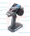 Next Level 7 Channel Rc Car Receiver Kit With Brushless Motor Esc And Servo Remote Control, detailed remote controller features.