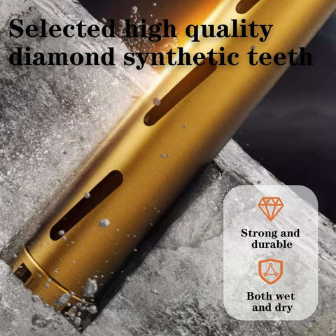Side view of 2-inch dry core drill bit for cured concrete with rebar; orange body with 10mm diamond segments
