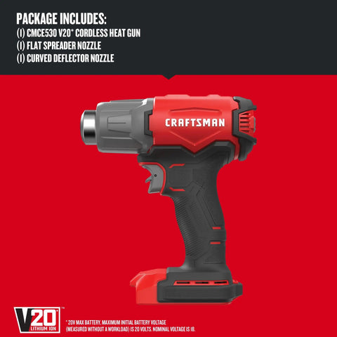Cordless Heat Gun With Fast Seven-Second Heat Up That Reaches 950 Degrees Fahrenheit Up To 15 Minutes Of Runtime Per Charge Ultra Compact And Portable For Tight Spaces