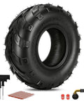 Tubeless 145/70-6 Mini Bike Tire With Repair Kit For Go Karts And ATVs Fits Coleman Ct100u showing tire and repair tools